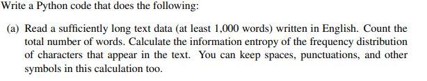 Solved Write a Python code that does the following: (a) Read | Chegg.com