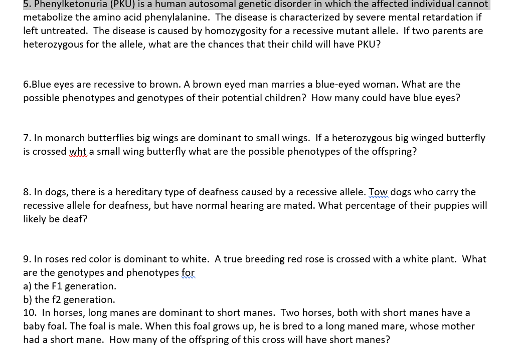 Solved 1. Black Fur (B) Is Dominant To Brown Fur(b) In | Chegg.com