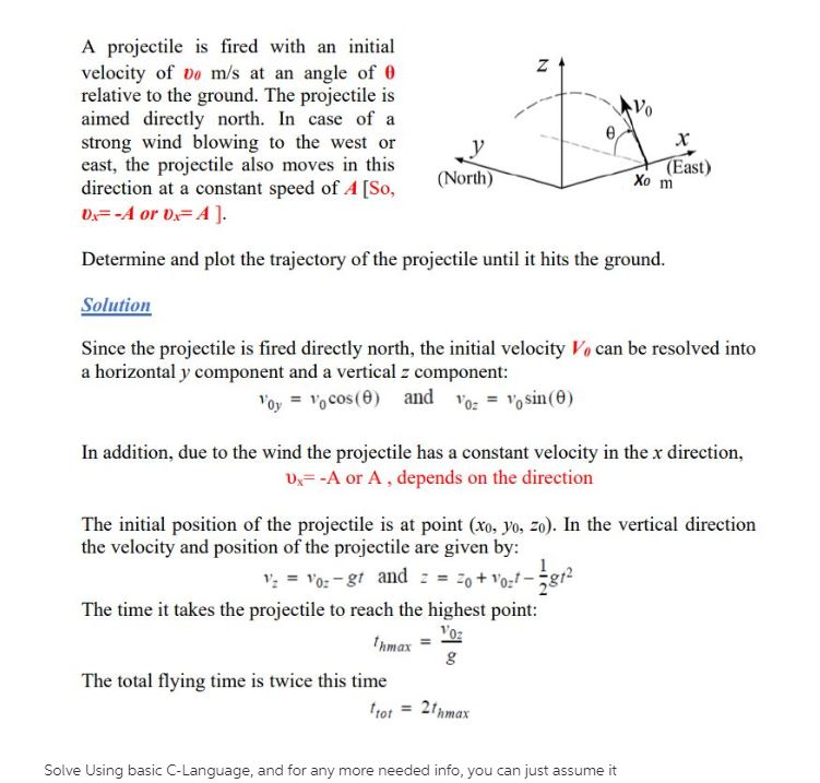 Solved A projectile is fired with an initial velocity of do