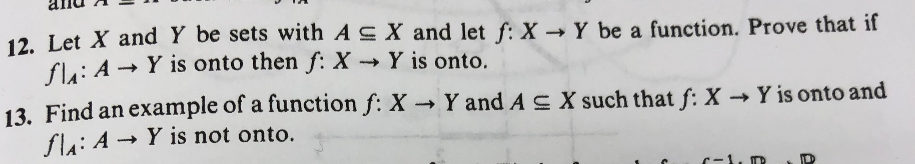 Solved 12. Let X And Y Be Sets With A S X And Let F: X Flu: | Chegg.com