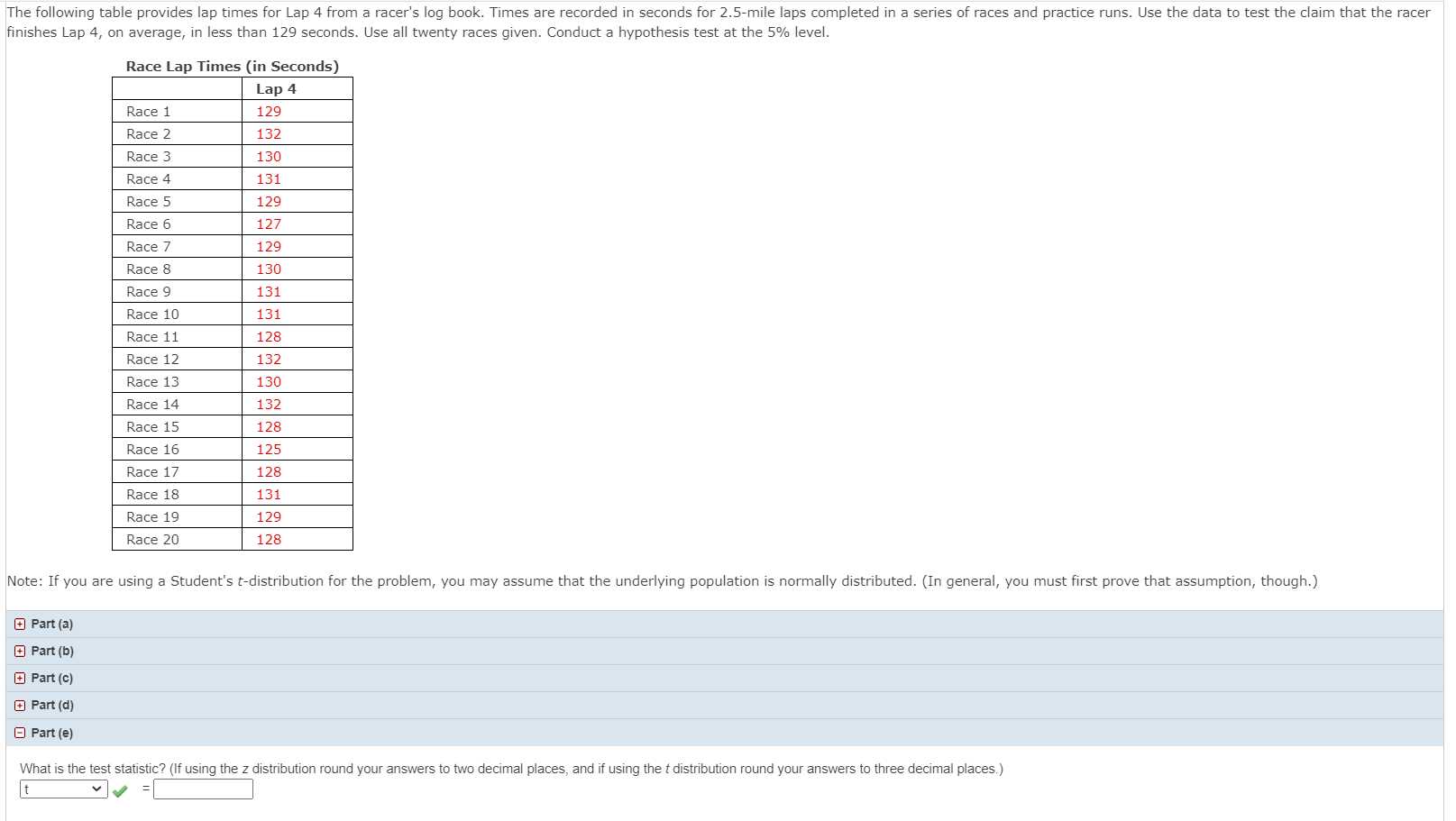 Solved Part(i) Construct a 95% confidence interval for the | Chegg.com
