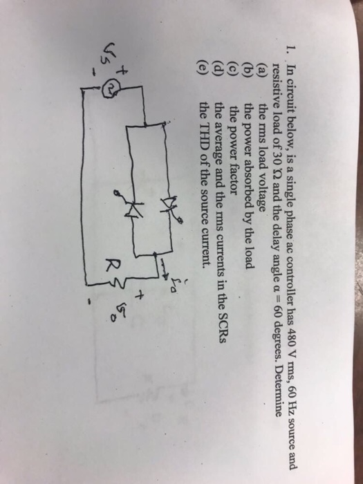 Solved in circuit below is a single phase ac controller has chegg