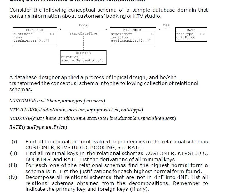 Solved Consider The Following Conceptual Schema Of A Sample | Chegg.com