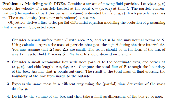 Solved Problem 1 Modeling With Pdes Consider A Stream O Chegg Com