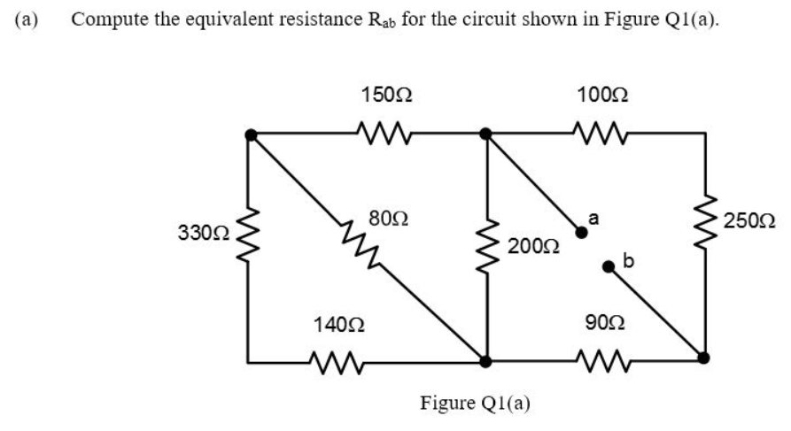 Solved (a) Compute the equivalent resistance Rab for the | Chegg.com