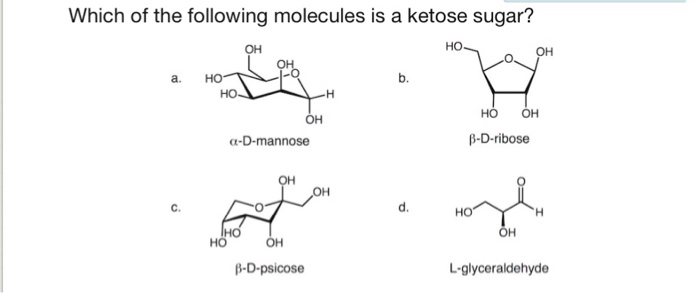 Solved Which of the following molecules is a ketose sugar? | Chegg.com