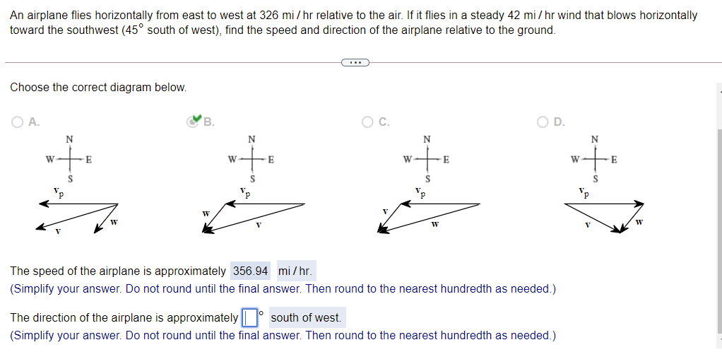 Solved An Airplane Flies Horizontally From East To West At | Chegg.com