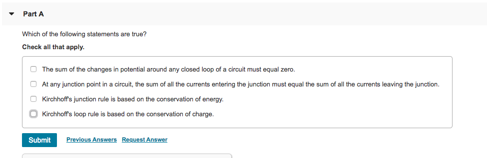 Solved Part A Which of the following statements are true? | Chegg.com