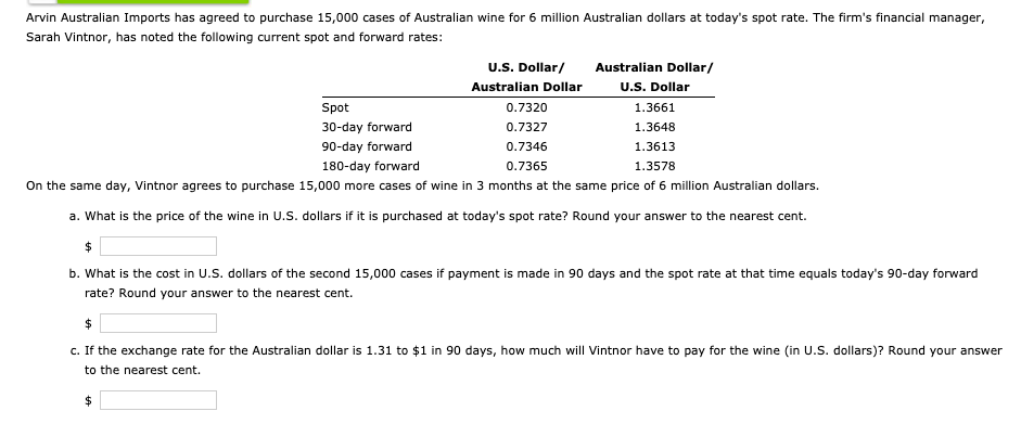 Solved Mini 16. An Australian company has received USD in