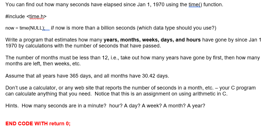 Solved You can find out how many seconds have elapsed since | Chegg.com