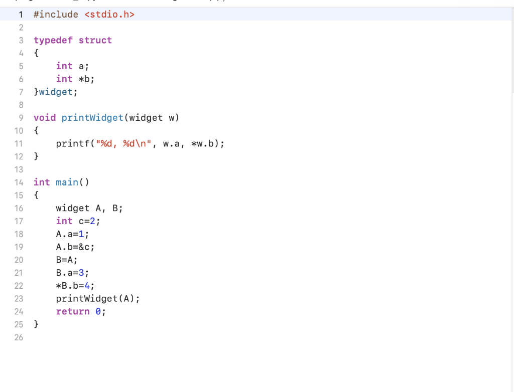 Solved Trace Code in Programming Model: Copy Structure | Chegg.com