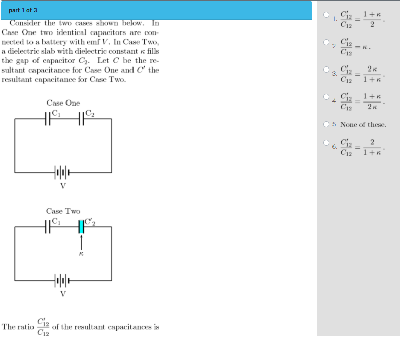 Solved C2_1+k C12 2 part 1 of 3 Consider the two cases shown | Chegg.com