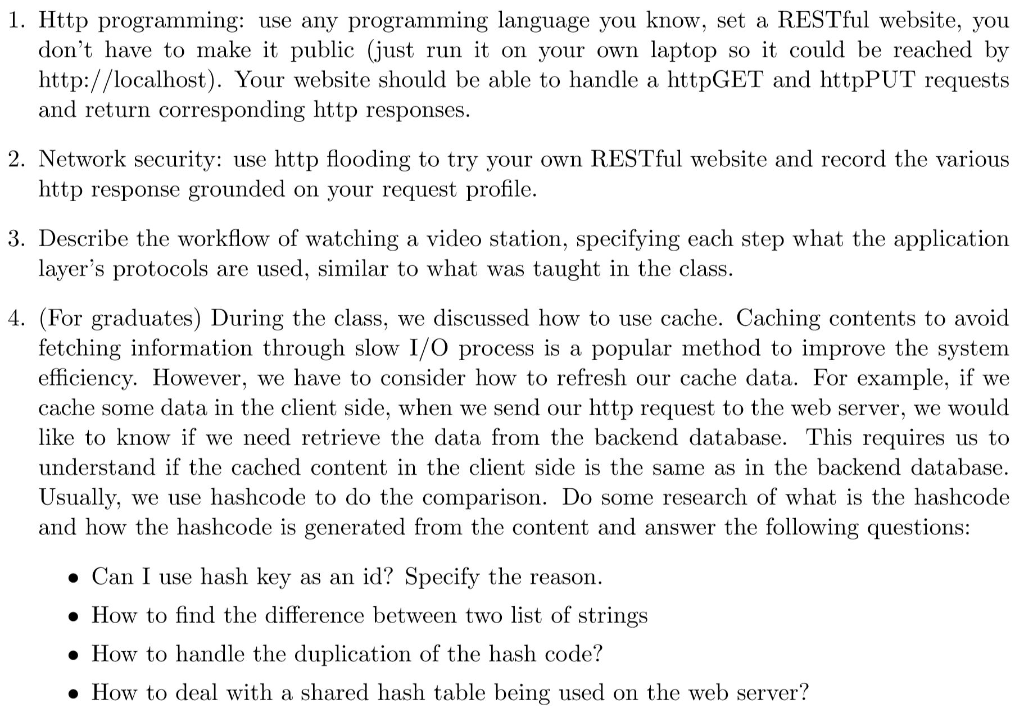 Solved 1. Http programming: use any programming language you | Chegg.com