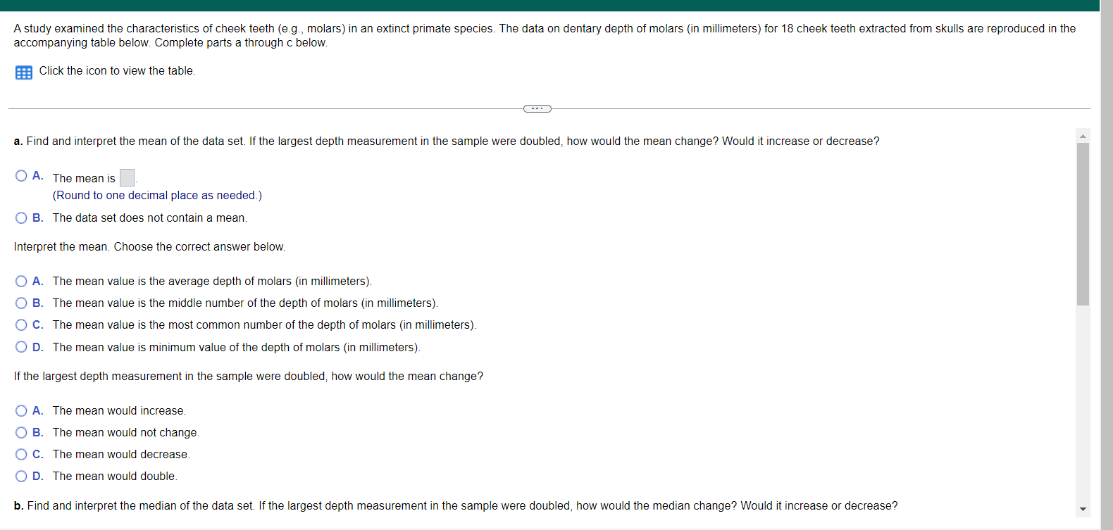 Solved accompanying table below. Complete parts a through c | Chegg.com