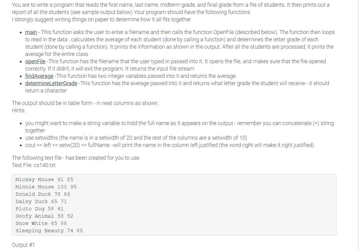 Solved You are to write a program that reads the first name, | Chegg.com