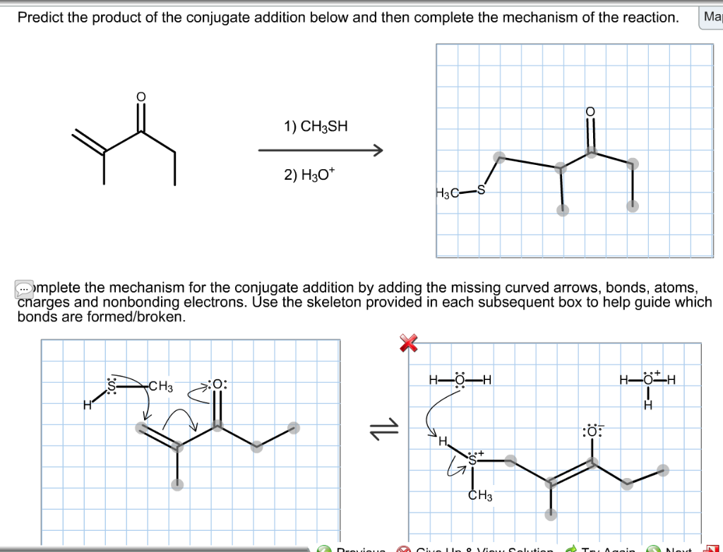 Solved Complete the mechanism for the conjugate addition by