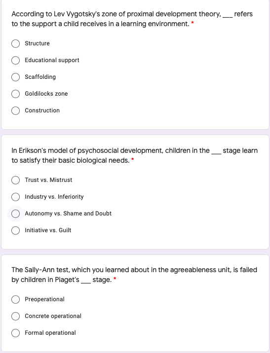 Vygotsky's zone of proximal development online theory