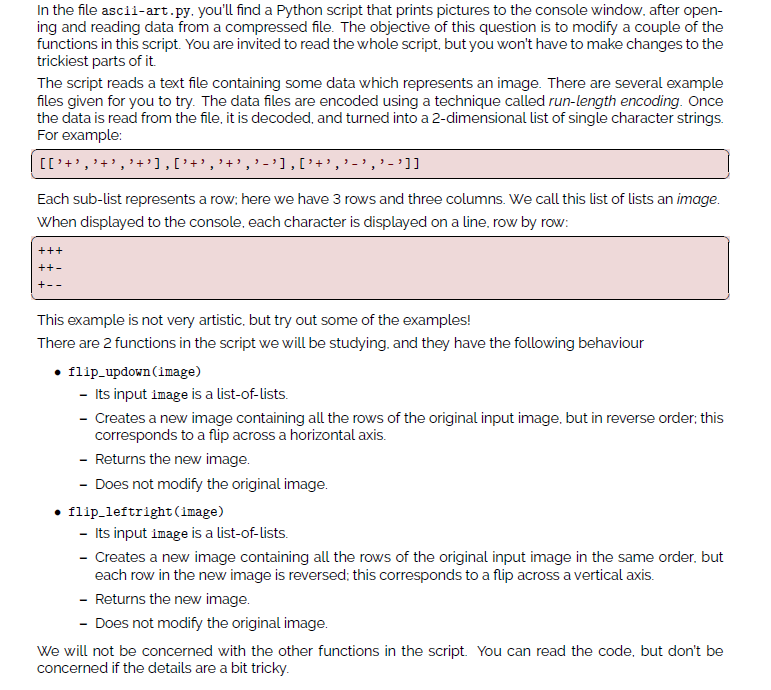 Solved In the file ascii-art.py, you'll find a Python script | Chegg.com