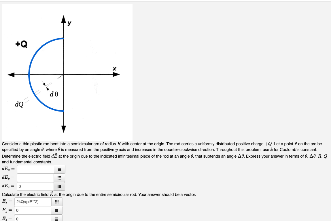 Solved Consider a thin plastic rod bent into a semicircular