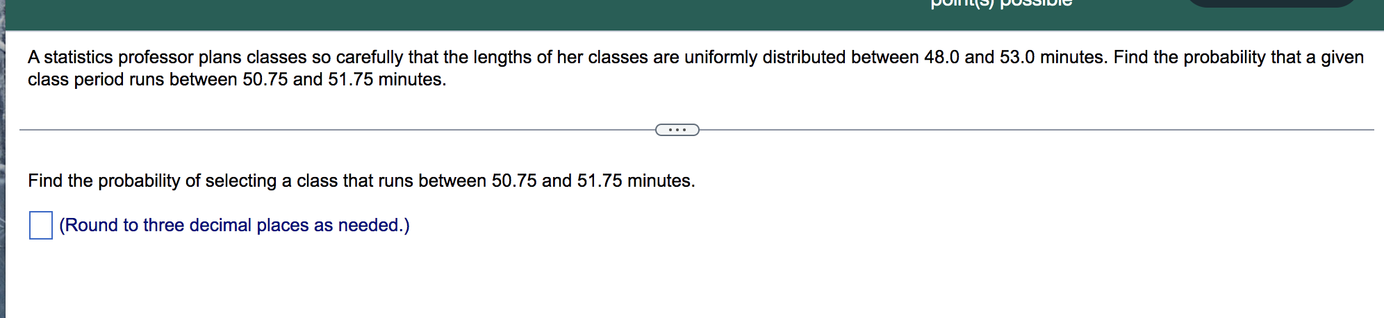 Solved A statistics professor plans classes so carefully | Chegg.com
