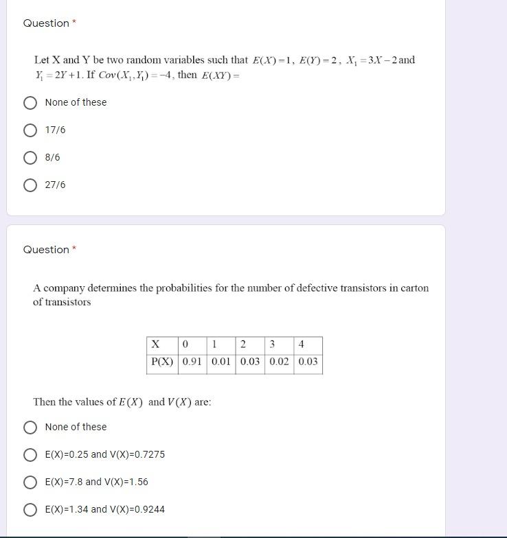 Solved Question* Let X and Y be two random variables such | Chegg.com