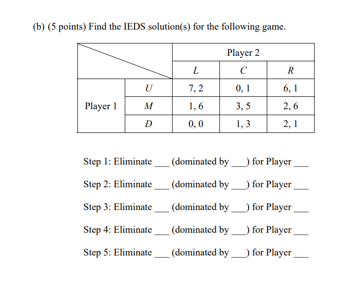 Solved (b) (5 Points) Find The IEDS Solution(s) For The | Chegg.com