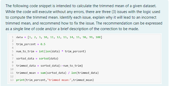 Solved The following code snippet is intended to calculate | Chegg.com