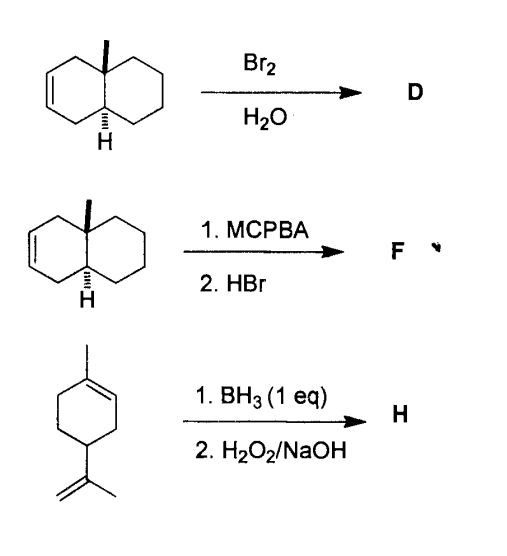 Solved Br2 D स (HRIT H20 H 1. MCPBA F . Im 2. HBr H 1. BH3 | Chegg.com