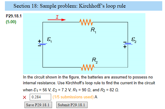 Solved Section 18: Sample problem: Kirchhoff's loop rule | Chegg.com