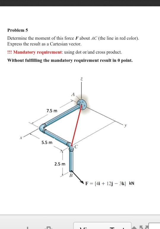 Solved Problem 5 Determine The Moment Of This Force F About | Chegg.com