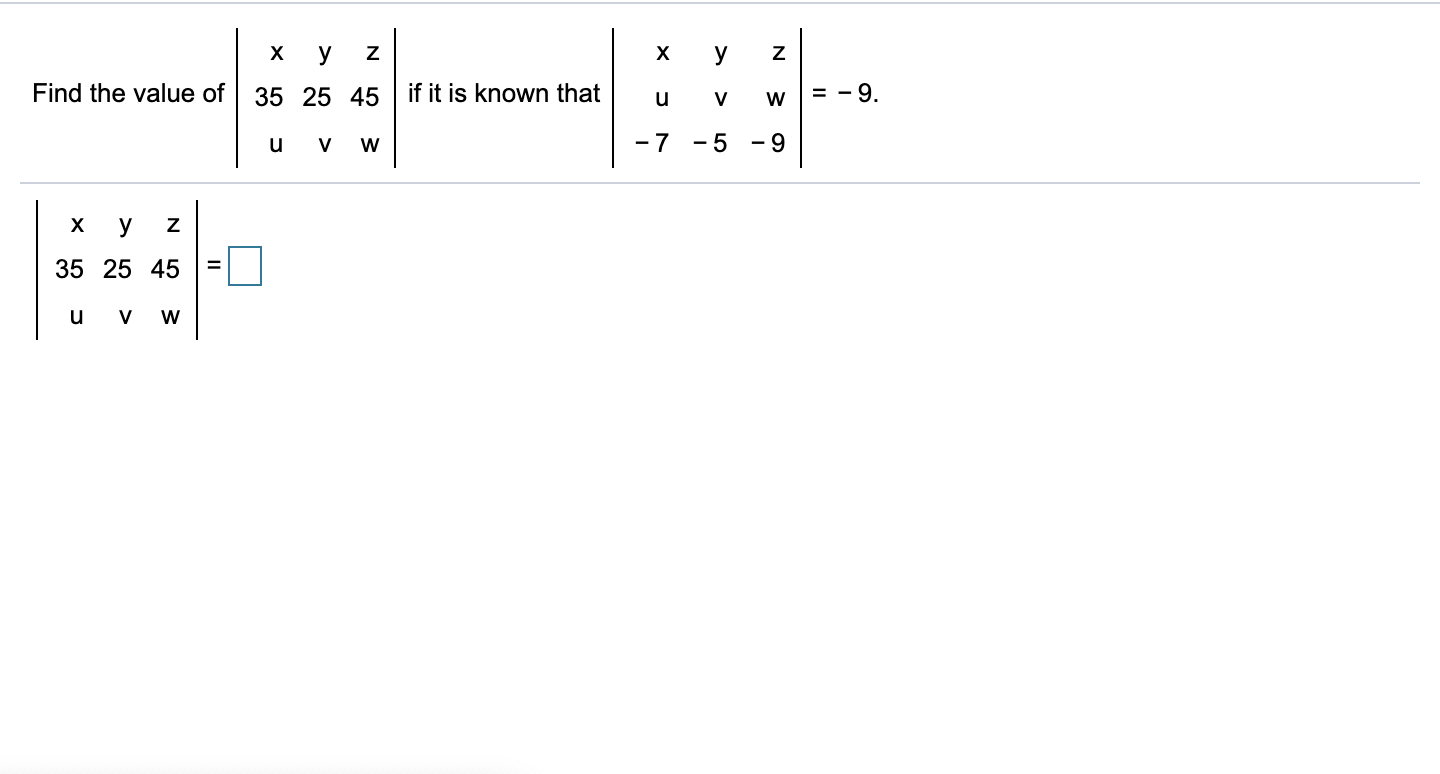 Solved Find The Value Of Startabsolutevalue Start 3 By 3 Chegg Com