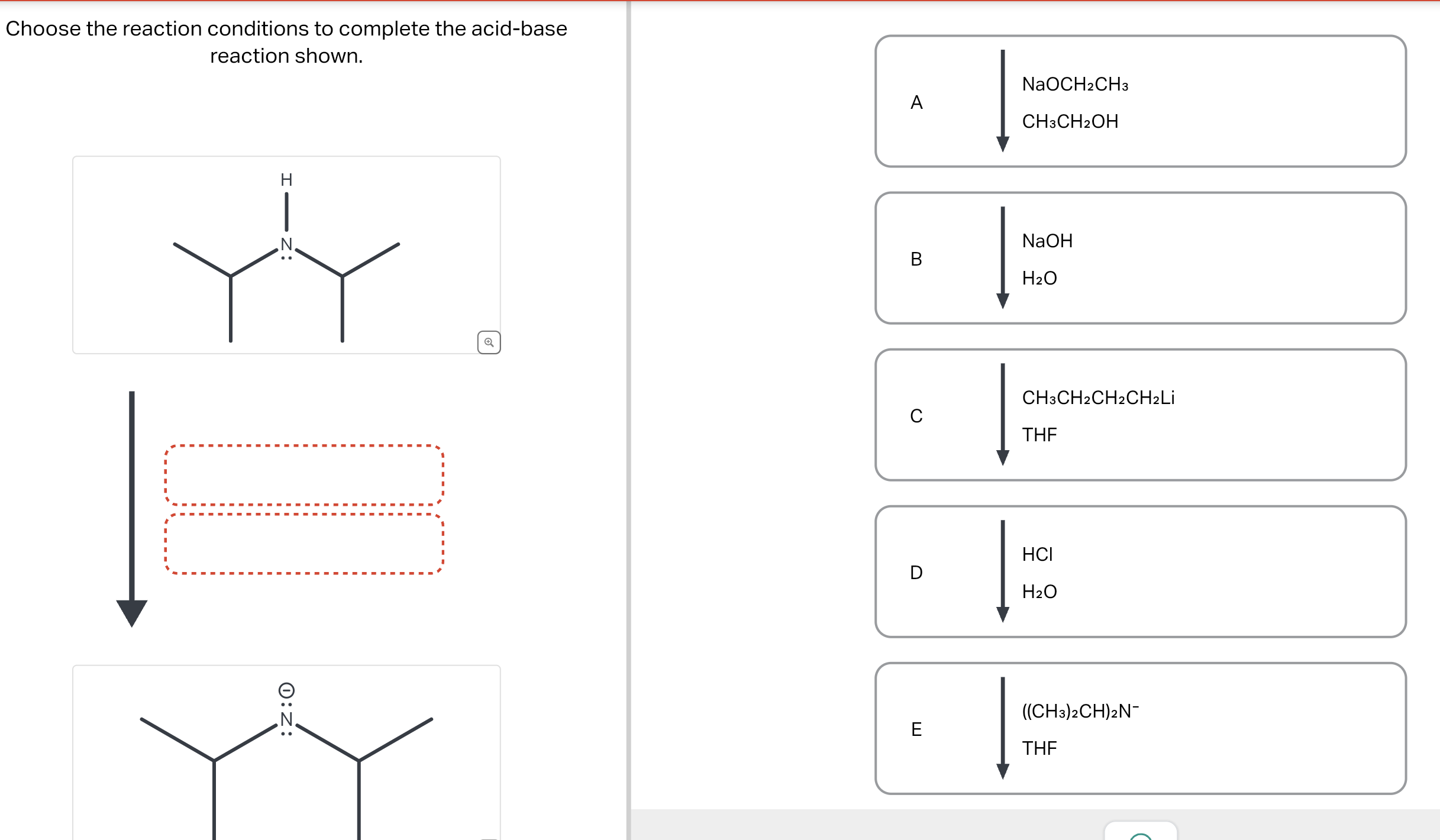 Solved Choose the reaction conditions to complete the