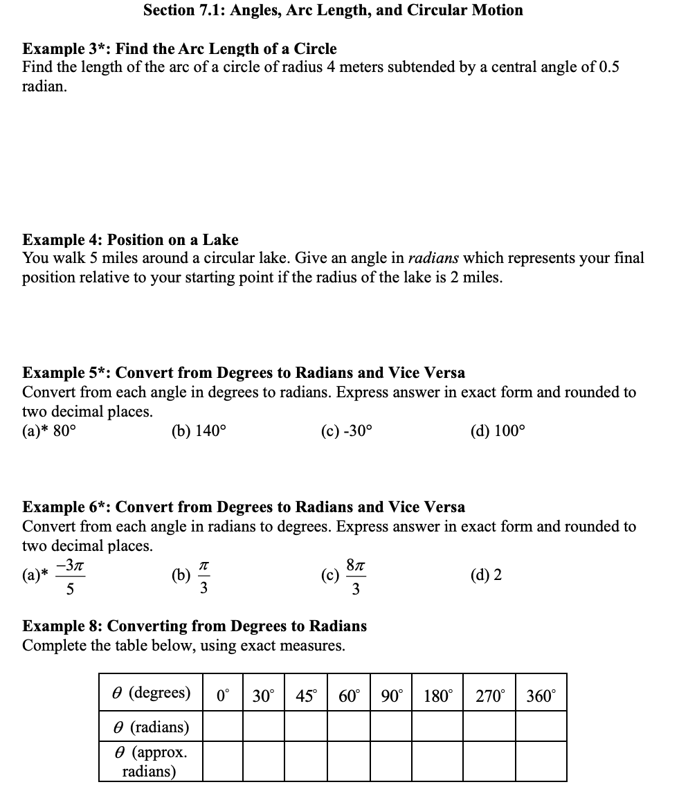 Solved Example 3*: Find the Arc Length of a CircleFind the | Chegg.com