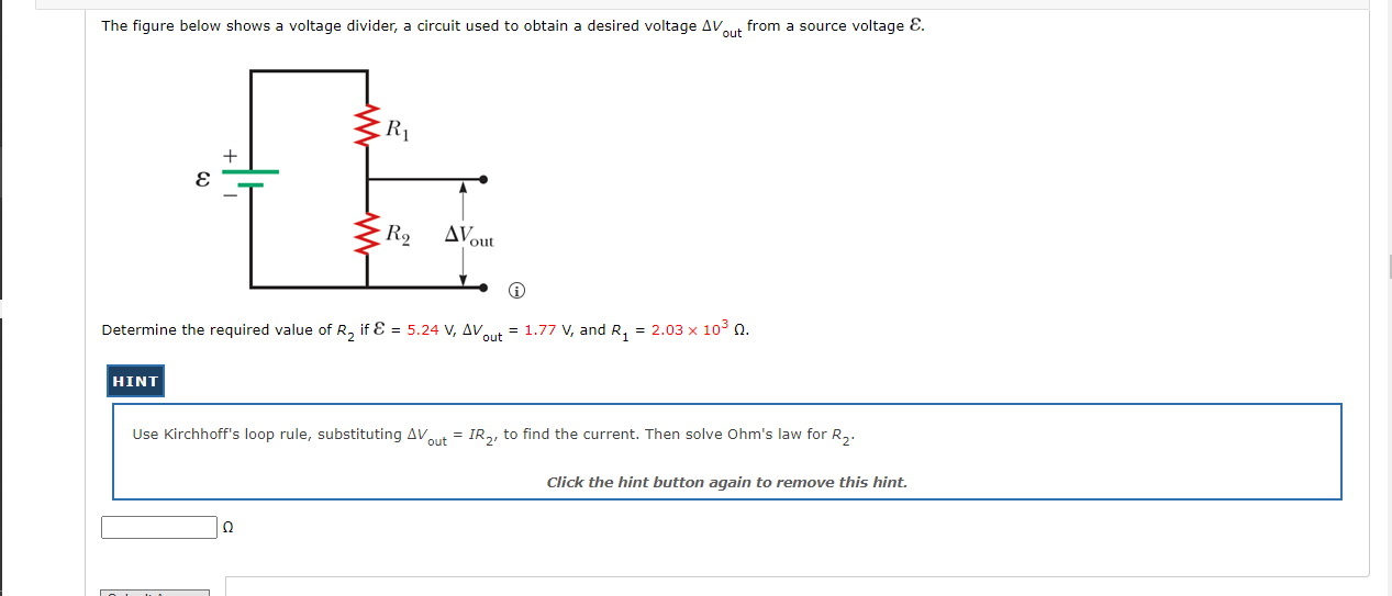 Solved The Figure Below Shows A Voltage Divider, A Circuit | Chegg.com