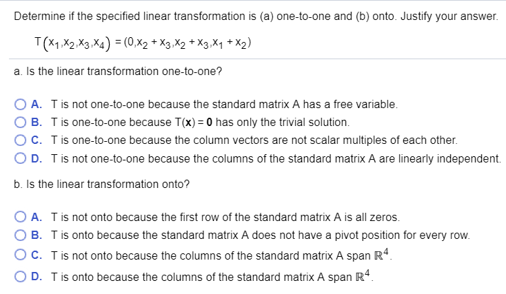 Solved Determine if the specified linear transformation is Chegg