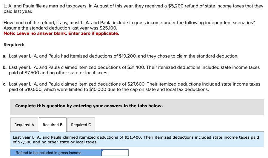 Solved L. A. and Paula file as married taxpayers. In August