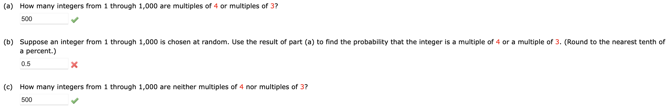 Solved (a) How many integers from 1 through 1,000 are | Chegg.com