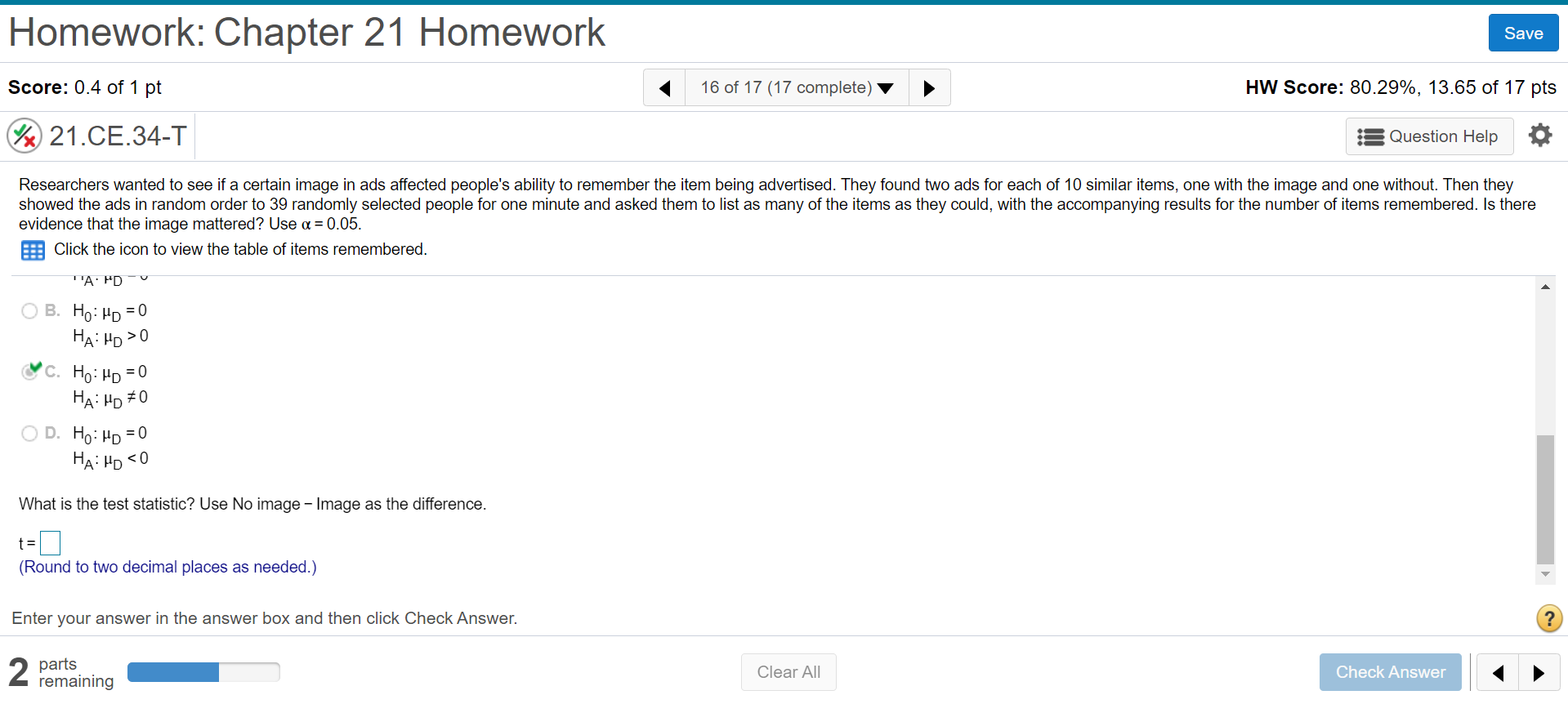 Solved Homework: Chapter 21 Homework Save Score: 0.4 of 1 pt | Chegg.com