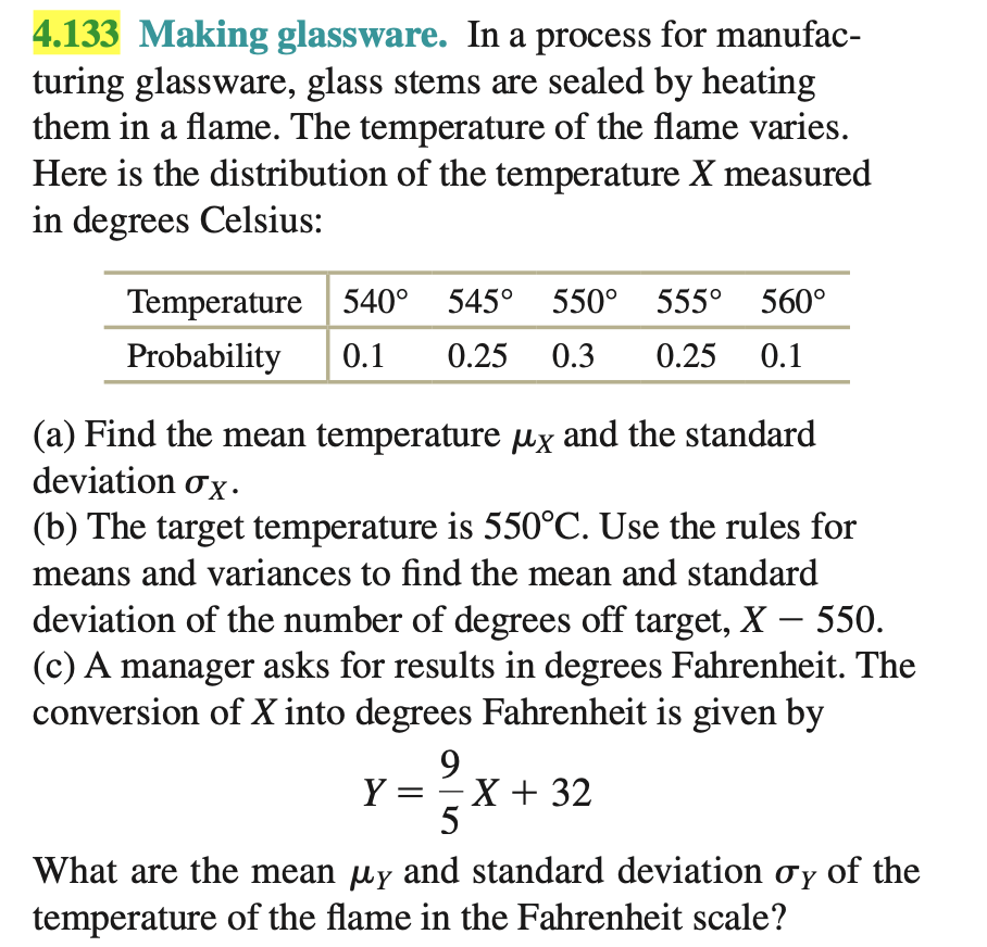 Solved 4.133 Making glassware. In a process for manufac- | Chegg.com