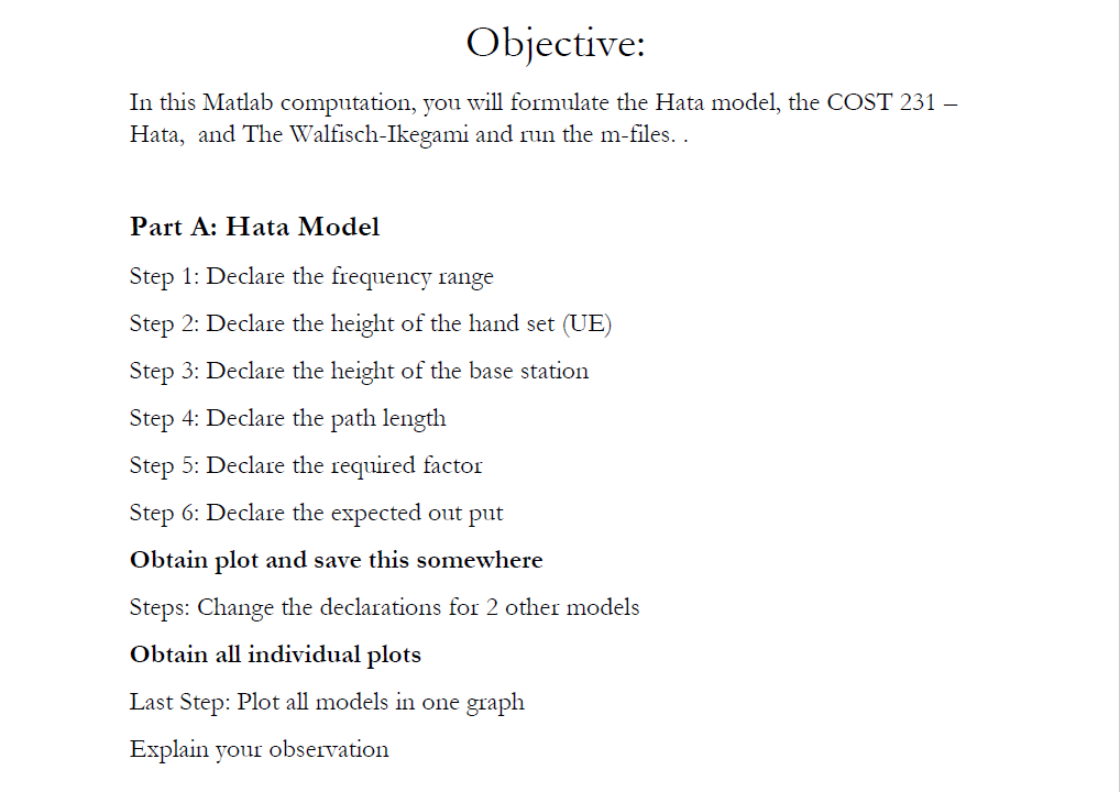 Objective: In this Matlab computation, you will | Chegg.com