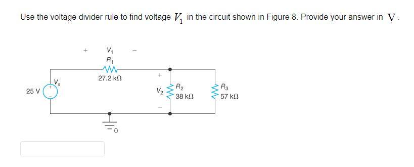 Solved Use the voltage divider rule to find voltage V1 in | Chegg.com