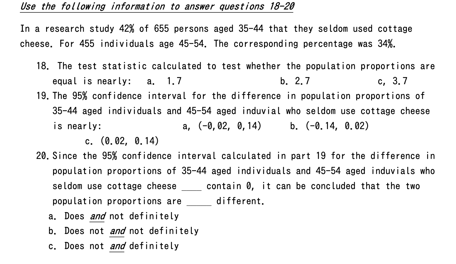 Solved Use the following information to answer questions | Chegg.com