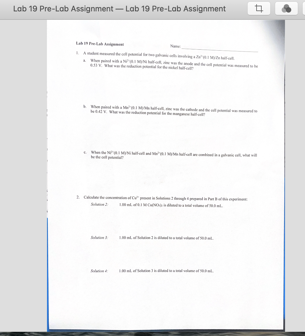 Solved Lab 19 Pre Lab Assignment Lab 19 Pre Lab Assignment Chegg