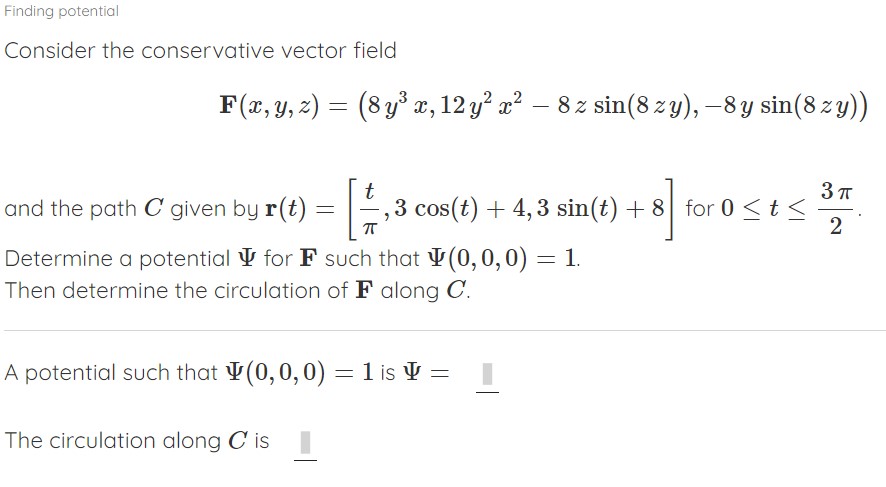 Solved Consider The Conservative Vector Field | Chegg.com