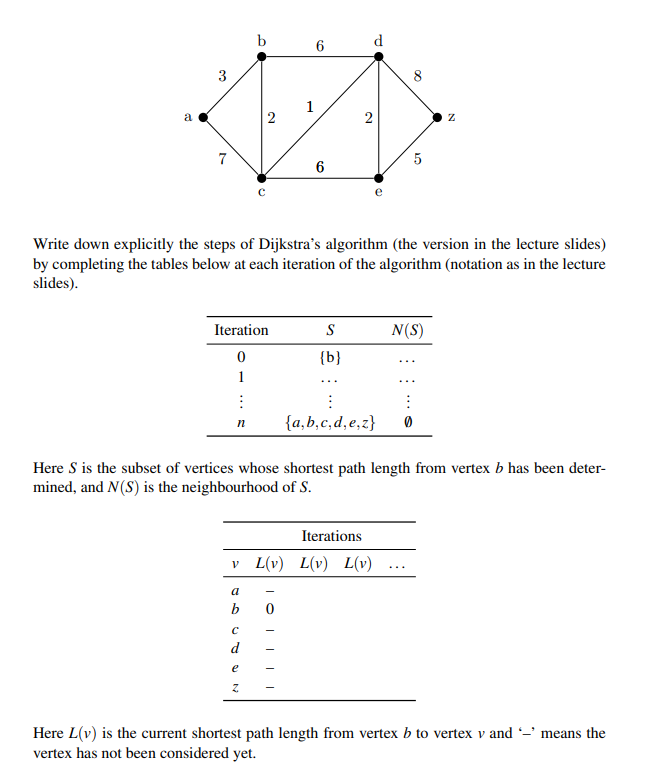 Solved a) For the undirected graph shown below, give the | Chegg.com