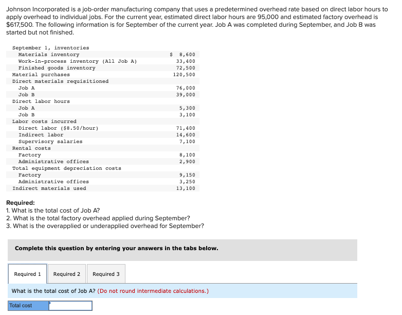 solved-johnson-incorporated-is-a-job-order-manufacturing-chegg