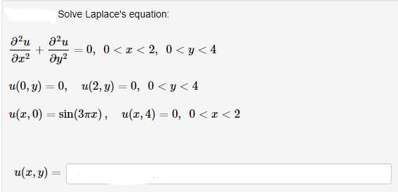 Solved Solve Laplace's equation: au ac2 a24 მj2 0, 0