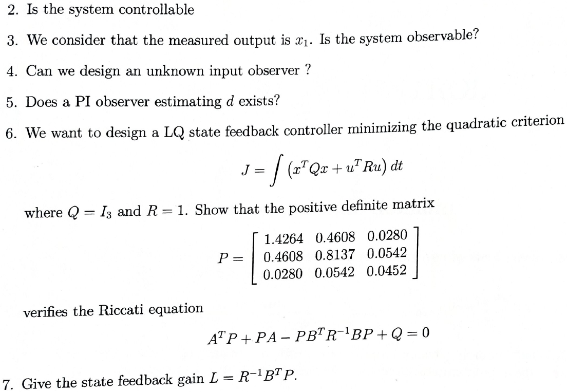 Exercise 2 : LQ control The longitudinal mode of an | Chegg.com