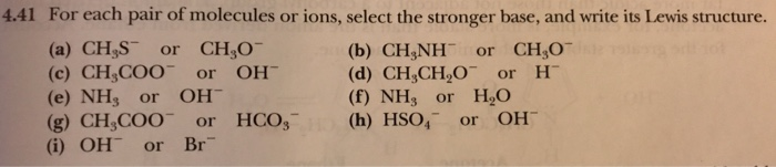Solved For each pair of molecules or ions, select the | Chegg.com