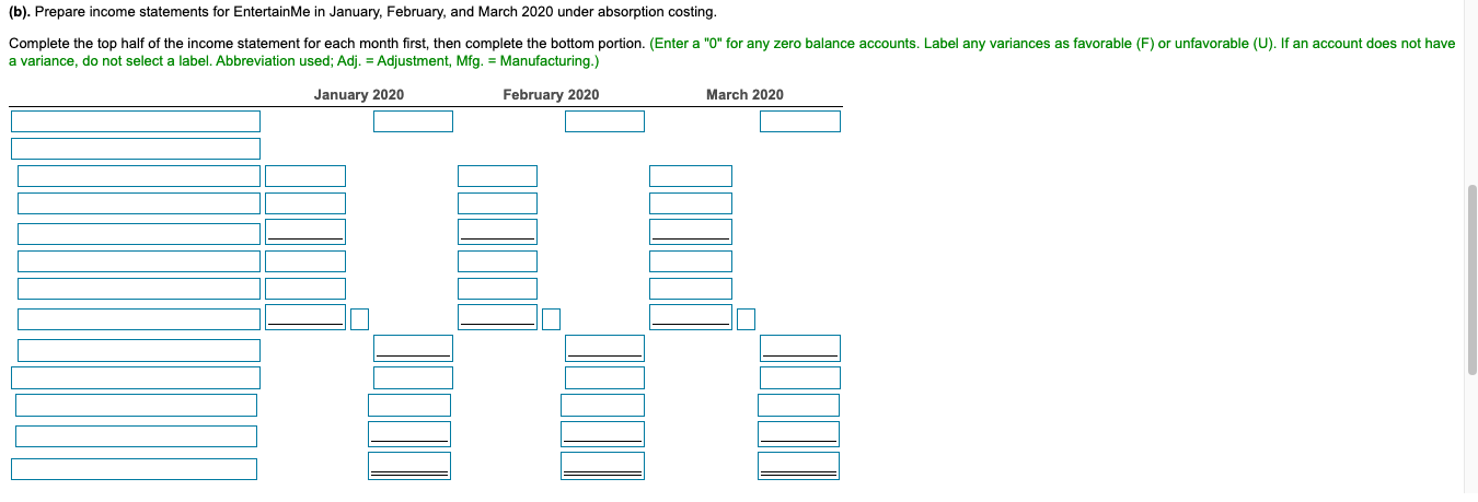 Solved Data Table(b). Prepare Income Statements For | Chegg.com